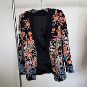 BCBGMaxAzria Black Multicolor Floral Blazer